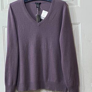 NWT Only Mine 2 PLY Cashmere Sz XL Womens Lilac Sweater Crew Neck Long Sleeve